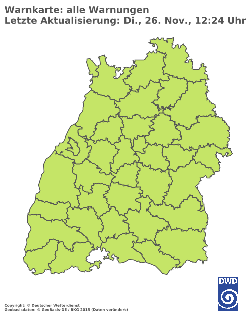 Aktuelle Wetterwarnungen für Breisgau-Hochschwarzwald und Stadt Freiburg